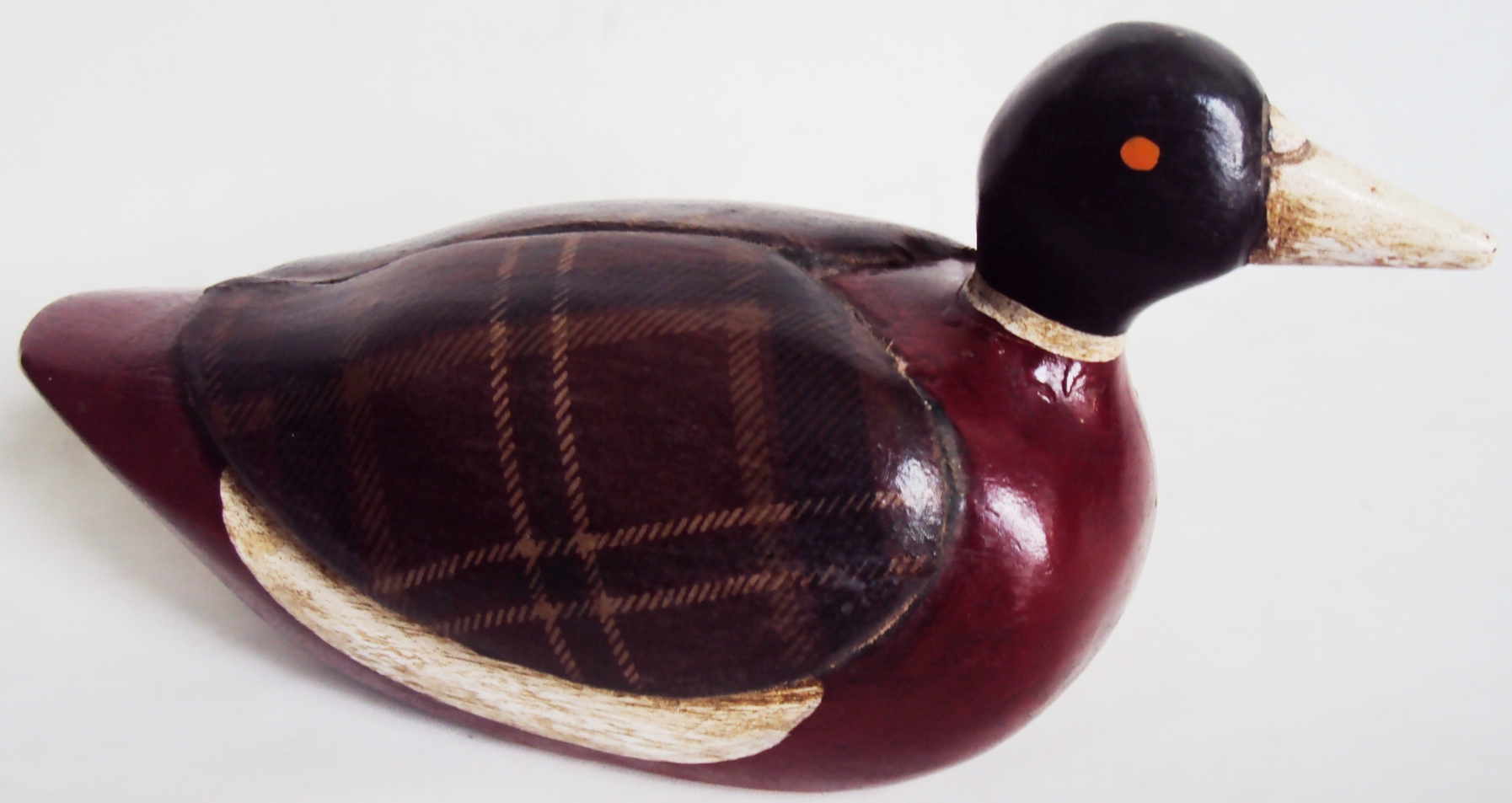 ES 36 – Escultura antiga de pato ou marreco em madeira com pintura à mão