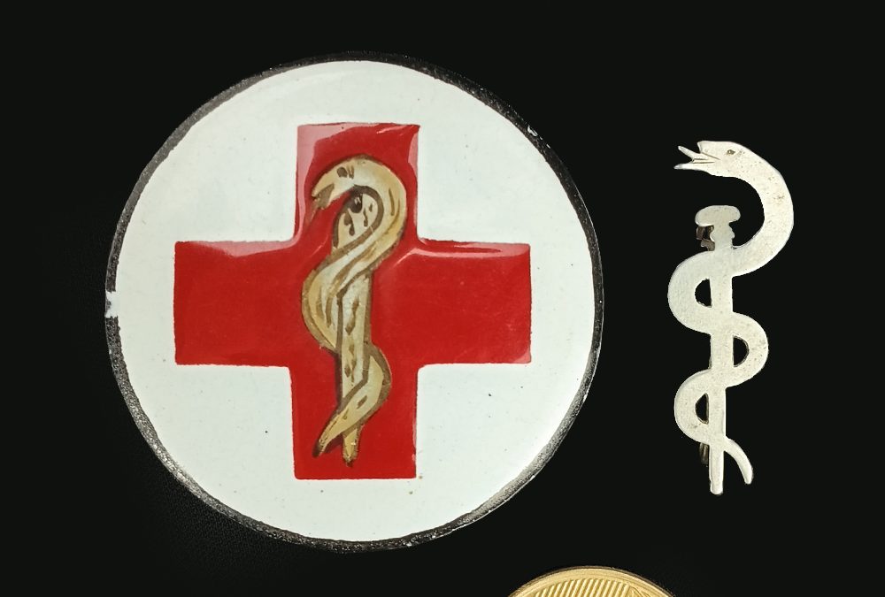 2 Insígnias Vintage em metal,  Área da Saúde