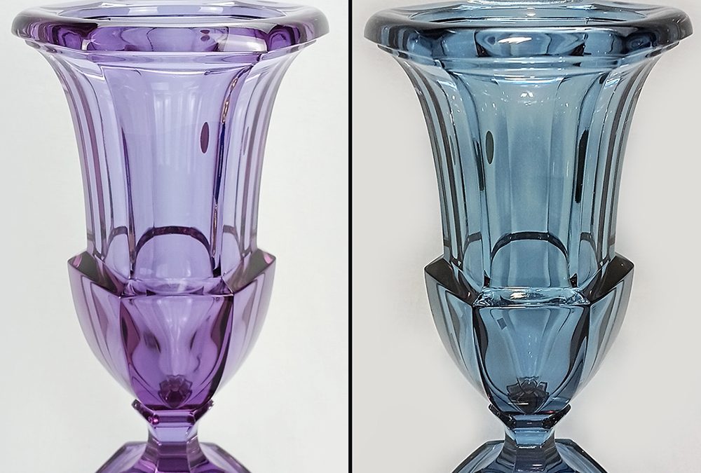 CR 06 – Vaso em cristal alemão Alexandrita lilás que muda de cor