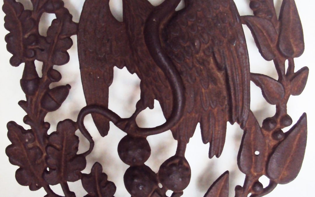 DI 368 – Brasão de armas antigo do México em ferro fundido