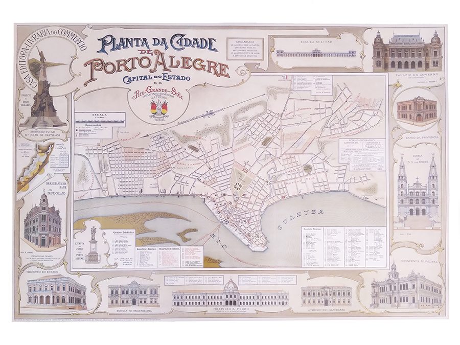 DI 80 – Gravura nova (mapa do ano 1906) de Porto Alegre antigo