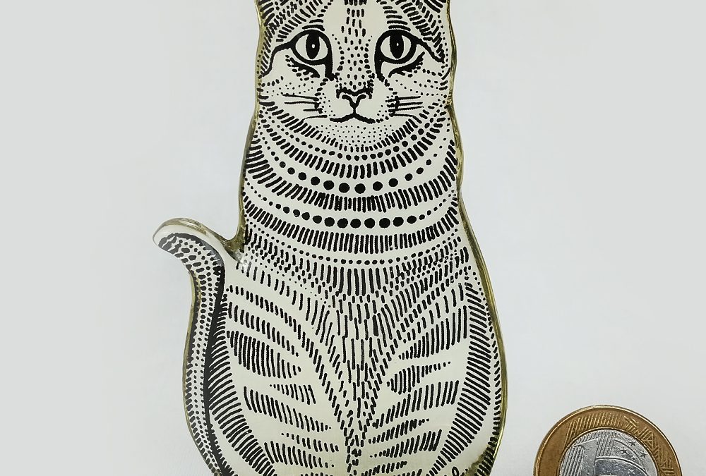 ES 15 – Escultura antiga de gato assinado Abraham Palatnik